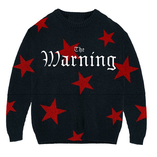 Red Stars Black Woven Jumper